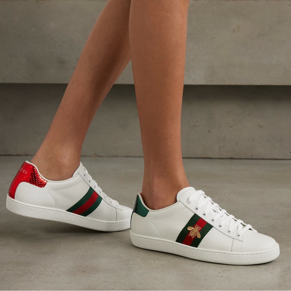 Gucci Ace White Leather Sneakers with Bee IT 36.5